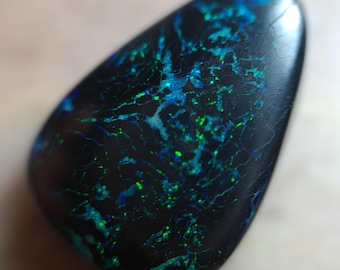 Black matrix boulder opal cabochon 18x13mm A596