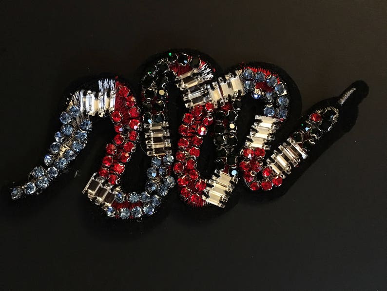 Iron on Patch-Snake Embroidery Patch-Snake Patch-Snake Iron on Patch-Snake Applique-Snake Embroidery-Iron on Applique-Beaded Patch