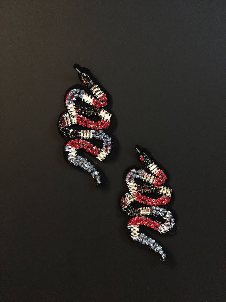 Iron on Patch-Snake Embroidery Patch-Snake Patch-Snake Iron on Patch-Snake Applique-Snake Embroidery-Iron on Applique-Beaded Patch