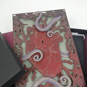 Handmade Anatomical Heart Octopus Valentines Day Anniversary Gift Box- Dark Victorian Gothic Steampunk