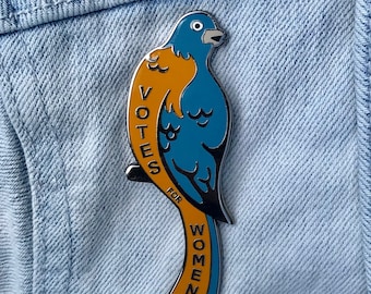 Votes For Women Suffrage Bird Feminist Election Enamel Pin from Drumpf.WTF Heritage Collection