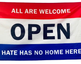 Open 3’ x 5’ Flag - Anti-Hate, Pro-Inclusiveness Flag for Home and Business