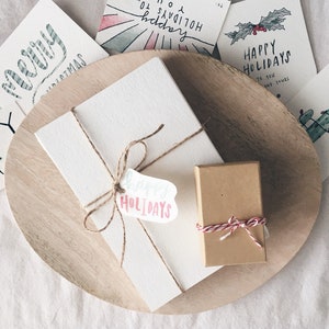 Etichette per le vacanze / Etichette regalo originali ad acquerello