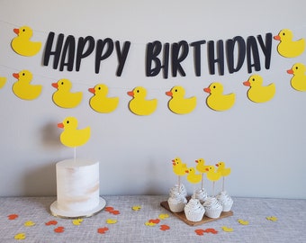 Rubber Duck Birthday, Duck Party, Duck Birthday Banner, Duck Party Theme, Yellow Duck, Rubber Duck Decorations