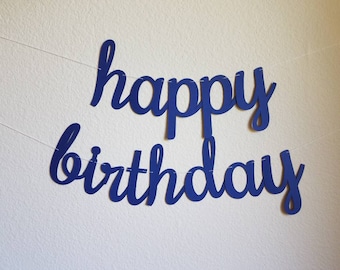 blue birthday banner etsy