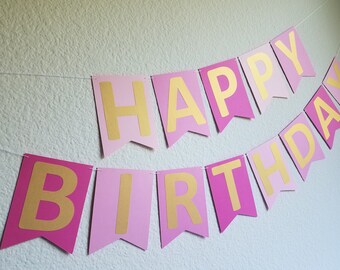 pink birthday banner etsy