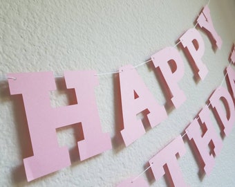 pink birthday banner etsy