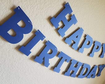 blue birthday banner etsy