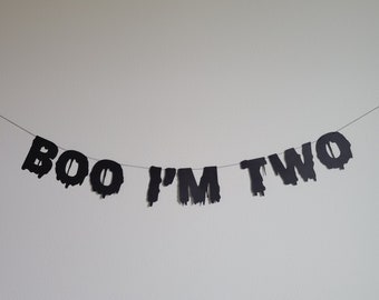 Boo I'm Two, Boo I'm Two Banner, 2nd Birthday Banner, Halloween Birthday Banner, Halloween Themed Birthday Banner, Halloween Birthday Party