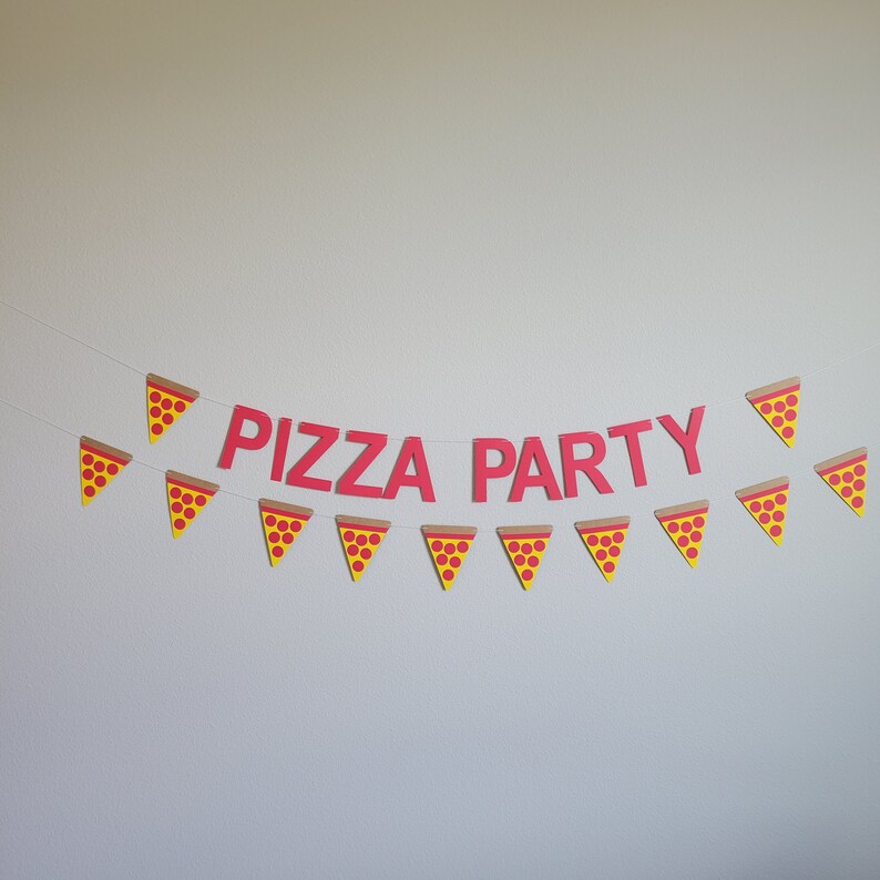 Pizza Garland Pizza Party Garland Pizza Party Decorations Etsy
