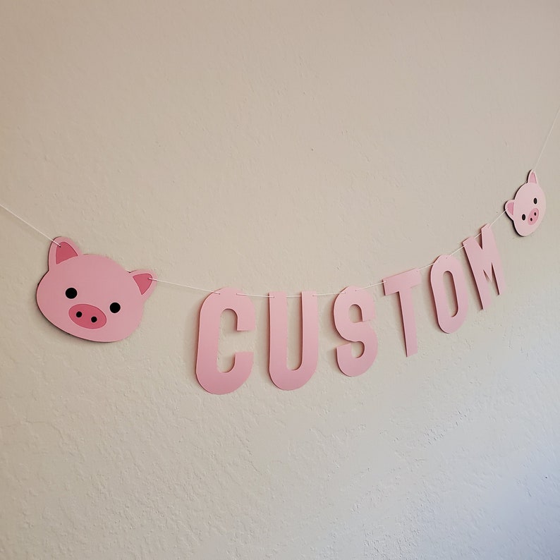 Custom Pig Banner Custom Pig Birthday Banner Custom Pig Etsy