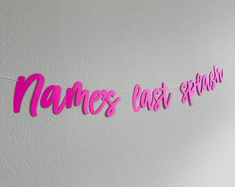 Name's Last Splash, Bachelorette Banner, Bachelorette Decorations, Holographic Decorations, My Last Splash Banner