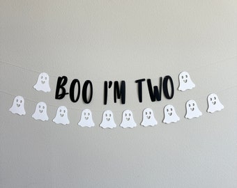 Boo I'm Two, Boo I'm Two Banner, 2nd Birthday, Halloween 2nd Birthday, October Second Birthday, Ghost Decorations