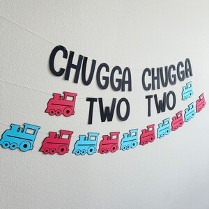 Train Birthday Banner, Chugga Chugga Two Two, Train Party Decorations