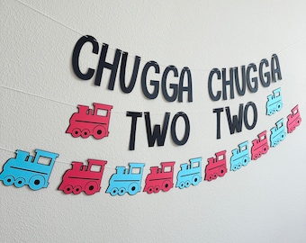 Chugga Chugga Two Two, Train Birthday Banner, Train Birthday Party, Train Party Decorations, Train Birthday, Train Themed Decorations