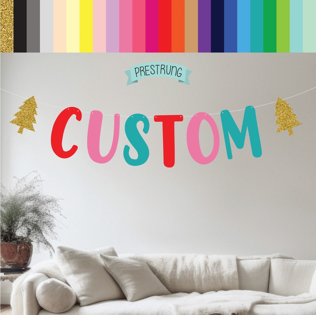 Custom Christmas Banner Pink Christmas Custom Holiday Etsy