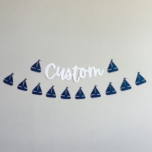 Custom Sailboat Banner, Custom Boat Decorations, Sailboat Themed Party, Sailboat Decorations, Yacht Party Decorations