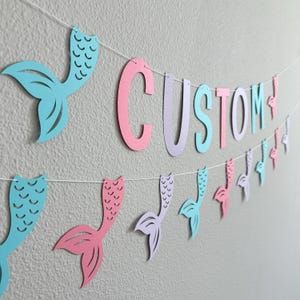 Custom Mermaid Banner, Mermaid Garland, Mermaid Tails, Mermaid Birthday Banner, Mermaid Birthday, Mermaid Party, Mermaid Decorations