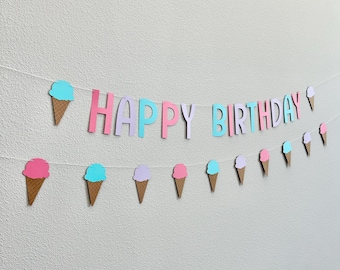 Ice Cream Birthday Party Decorations, Ice Cream Cone Birthday Banner, Ice Cream Party Ideas, Birthday Party Decorations, Summer Birthday