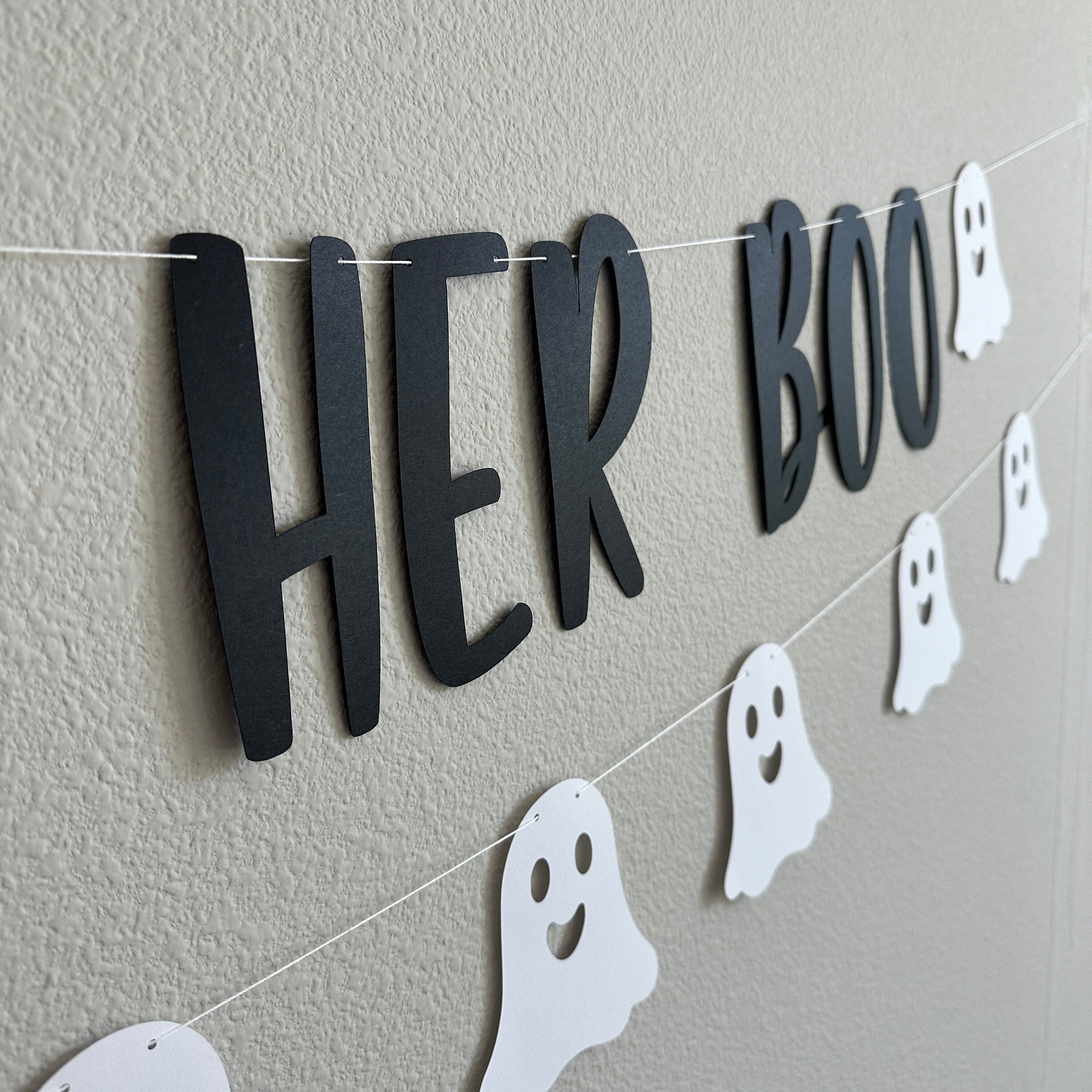 She Found Her Boo Banner & Garland - Pink Purple Halloween Bachelorette Decor - View #6