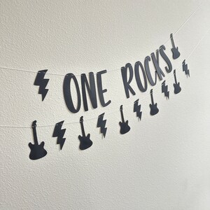 One Rocks Banner, Rock Birthday Banner, Rock and Roll Birthday, Rock N ...