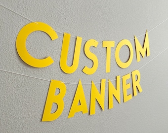 Custom Banner, Custom Yellow Banner, Customizable Banner, Custom Fun Font Banner, Custom Sign, Custom Birthday Banner