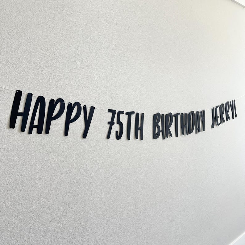 Happy 75th Birthday Name!, 75th Birthday Banner, 75th Birthday Party ...
