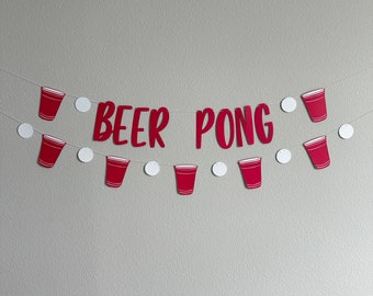 Beer Pong Banner, Beer Pong Garland, Beer Pong Birthday, Beer Pong Decoration, Beer Pong Birthday Decor, Summer Banner, Beer Pong Decoration