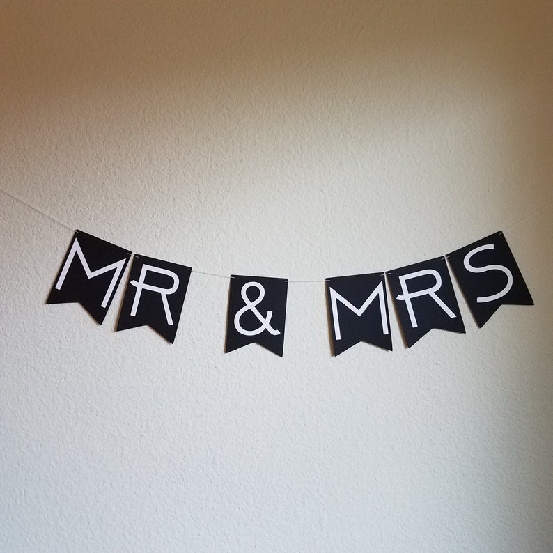 Mr and Mrs Banner Mr and Mrs Wedding Banner Custom Wedding - Etsy