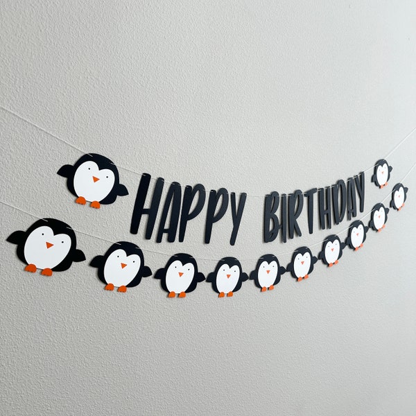 Penguin Garland, Penguin Birthday Banner, Penguin Party, Penguin Birthday Party, Penguin Decoration, Penguin Birthday Decor