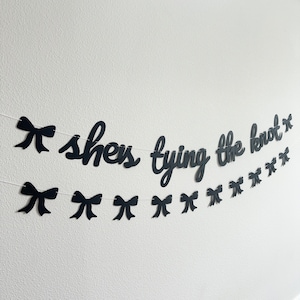 She's Tying The Knot, Tying The Knot Decorations, Coquette Themed Banner, Coquette Bridal Shower, Classy Bridal Shower Decorations