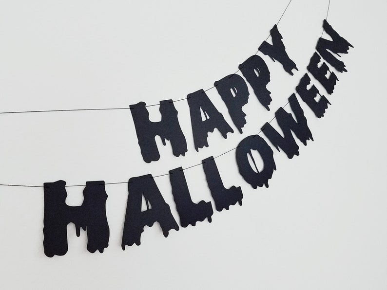 Happy Halloween Banner Spooky Halloween Banner Black image 7