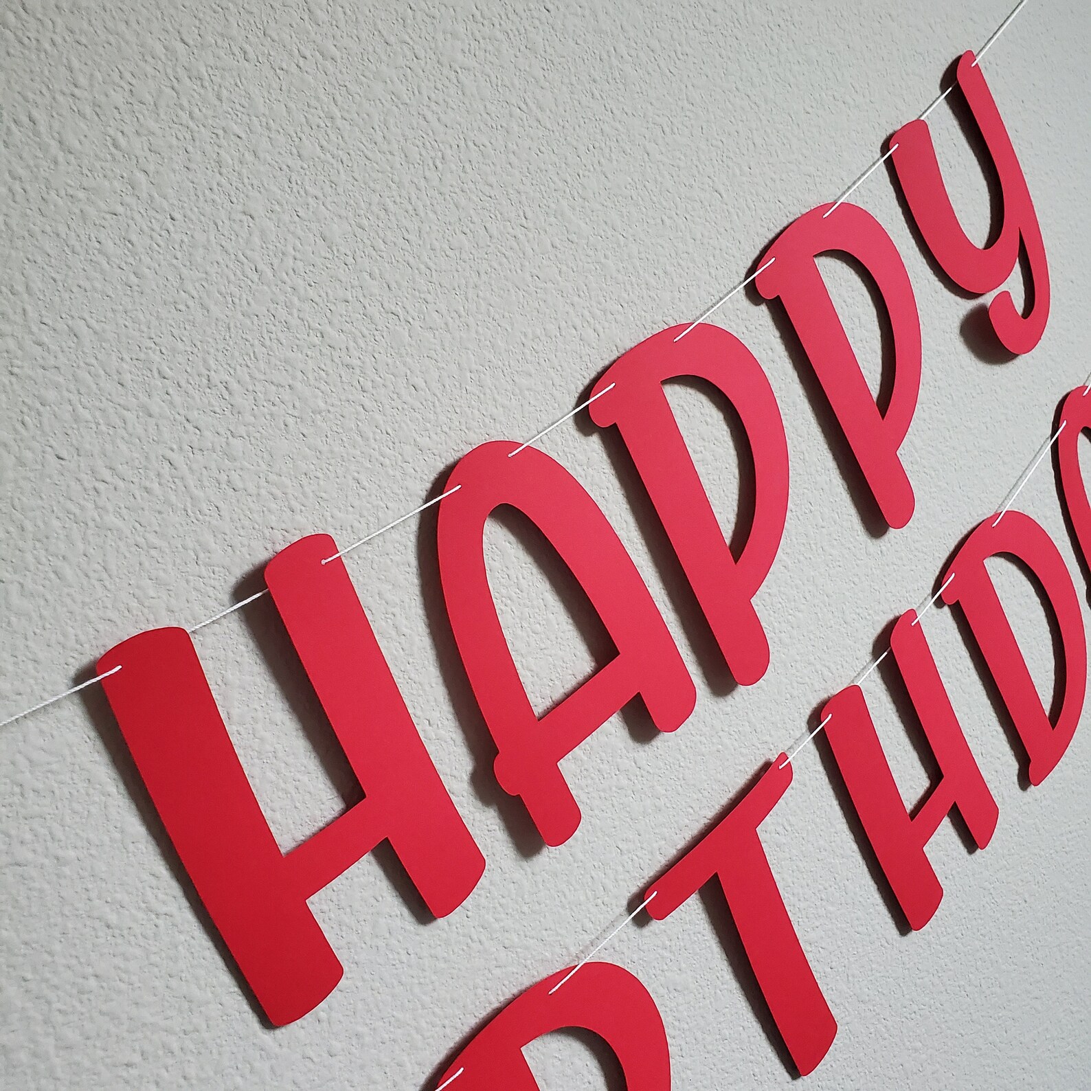 Happy Birthday Banner Red Birthday Banner Custom Birthday Etsy