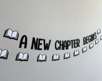 A New Chapter Begins, A New Chapter Begins Banner, A New Chapter Begins Decorations, Book Themed Baby Shower, Reading Themed Baby Shower
