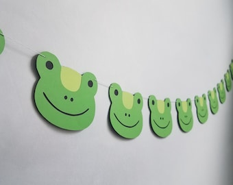 Frog Garland, Frog Banner, Frog Decor, Cute Frog Decorations, Babies Room Frogs, Frog Birthday Party Decorations, Frog Baby Room Decorations