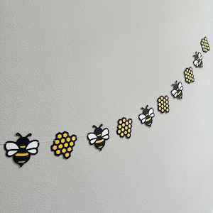 Bee Banner, Bee Garland, Bee Birthday, Bee Decoration, Summer Banner, Bee Birthday Theme, Happy Beethday, Bumble Bee Birthday, Bumble Bee