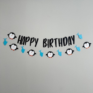 Penguin Banner, Penguin Birthday Banner, Penguin Garland, Penguin Party, Penguin Birthday Party, Penguin Decoration, Penguin Birthday Decor