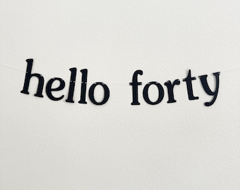 Hello Forty Banner, 40th Birthday Party Decor