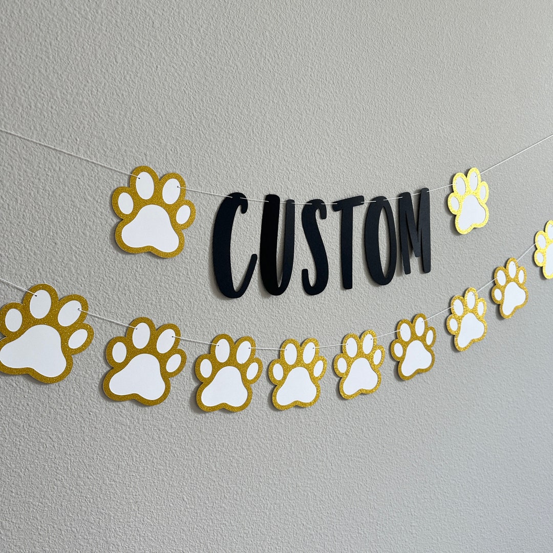 Custom Paw Print Banner, Paw Print Garland, Custom Dog Banner, Custom ...