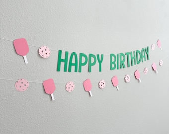 Pickleball Birthday Banner, Pickleball Themed Happy Birthday Decorations, Pickleball Themed Birthday Party