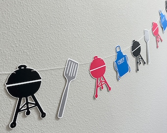 BBQ Banner, BBQ Garland, BBQ Birthday, Bbq Decoration, Backyard Bbq Birthday Party, Cookout Banner, Custom Banner