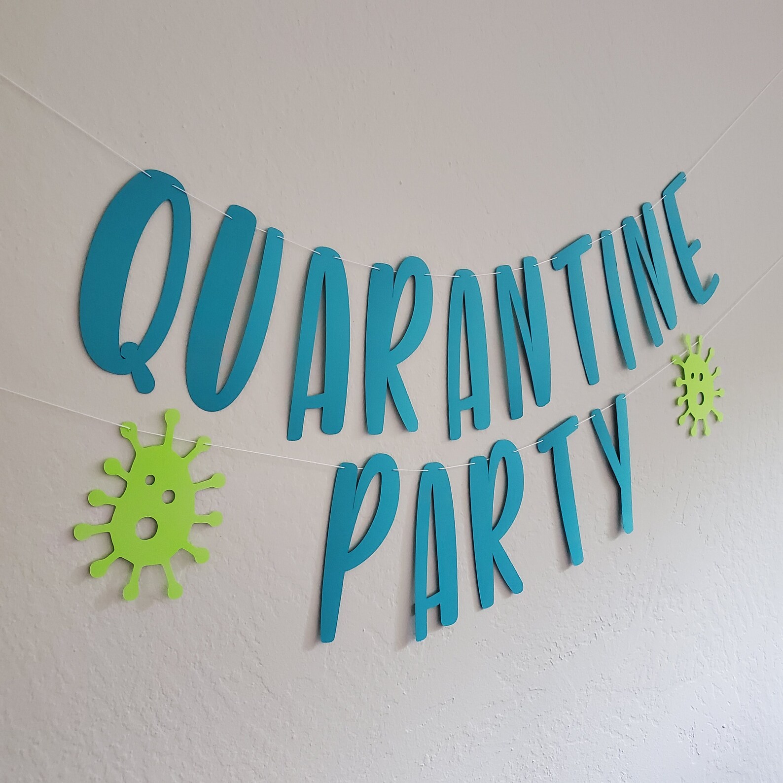 Quarantine Banner Quarantine Party Teal Quarantine Party Etsy