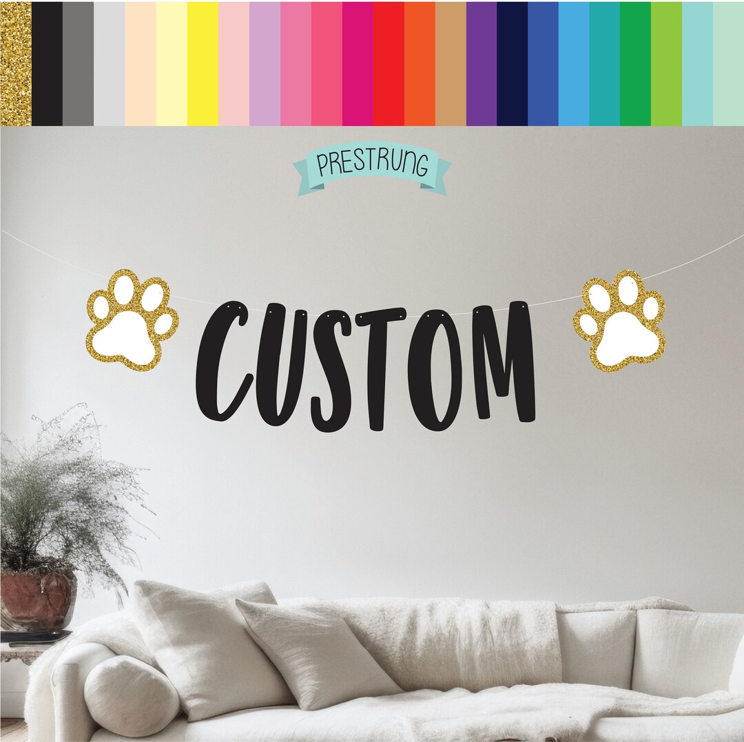 Custom Paw Print Banner Paw Print Garland Custom Dog Banner - Etsy