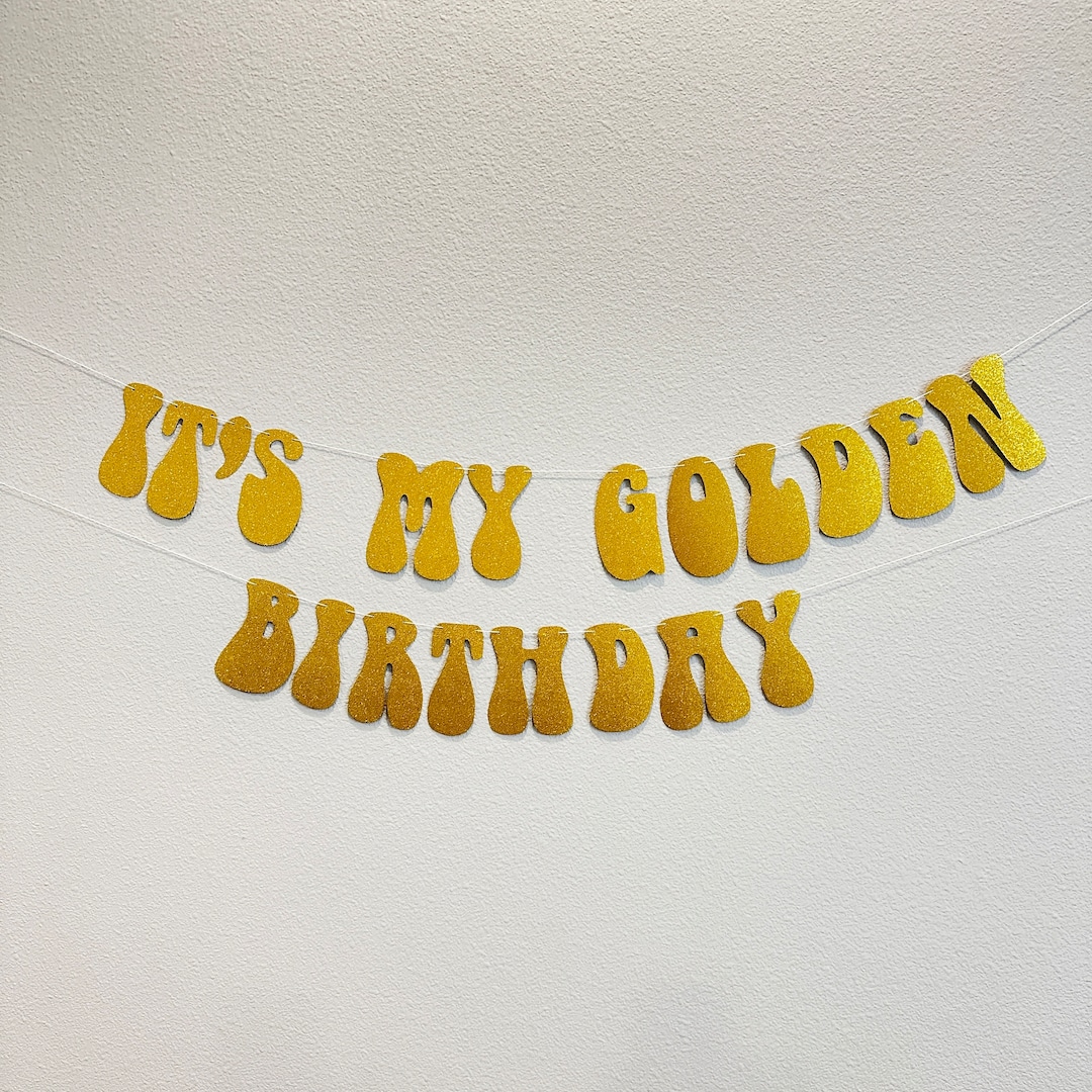 "In My Golden Birthday Era" Glitter Gold Banner - Pre-Strung 9.8ft - For 18th, 21st, 30th Birthday Party Decor