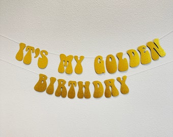 Golden Birthday Banner, Gold Glitter Party Decor