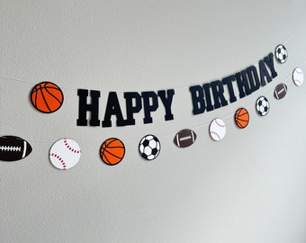 Sports Happy Birthday Banner, Sports Themed Decorations, Sports Birthday Decorations, Sports Birthday Party