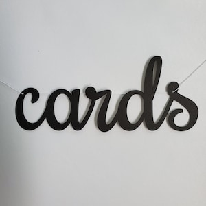 Black Cards Banner, Mini Cards Banner, Cards Banner, Cursive Cards Banner, Wedding Cards Banner, Small Cards Banner, Black Card Sign