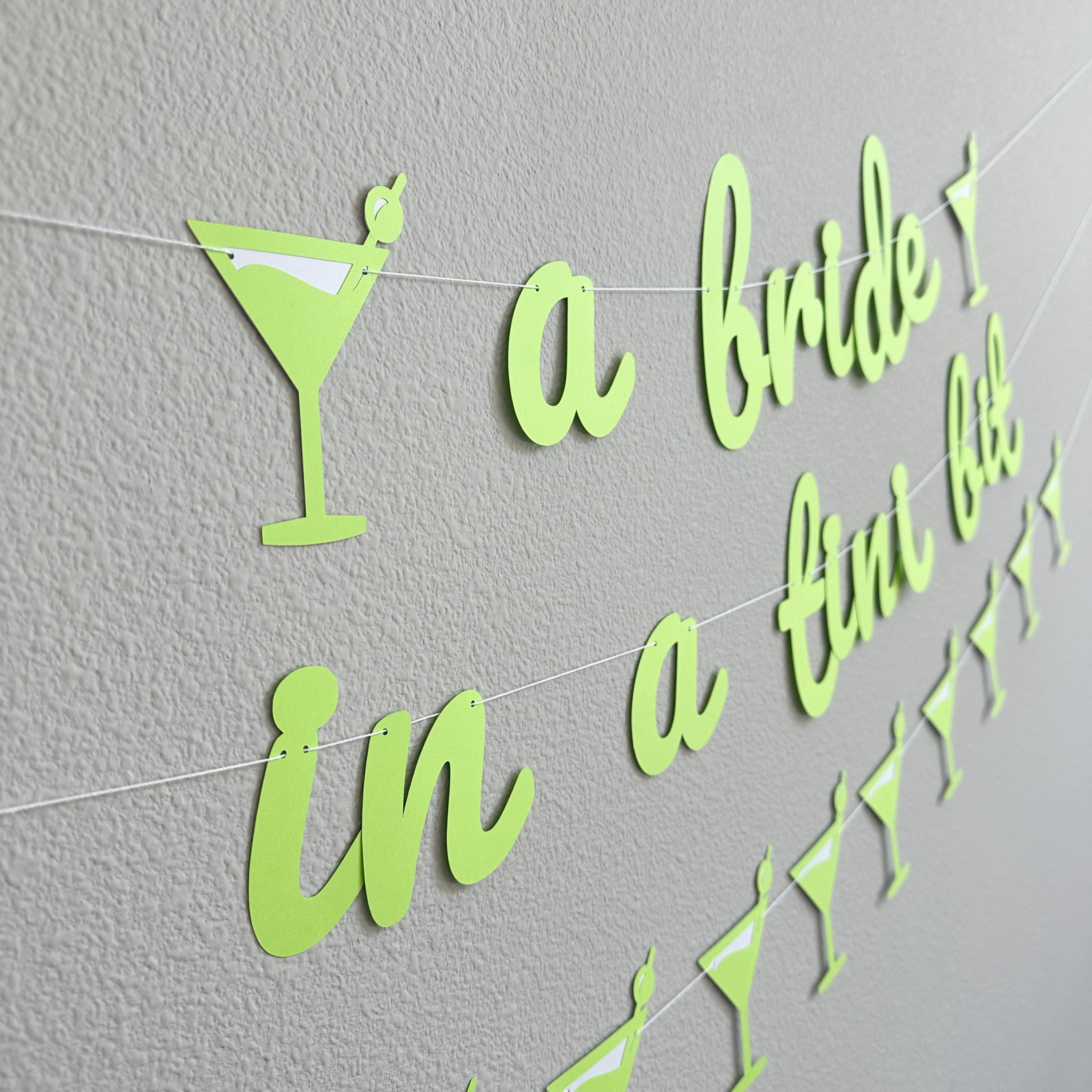 Bride In A Tini Bit Banner, Martini Bachelorette Decor, Backdrop Espresso Martini Bach Welcome Sign, Dirty Martini Bridal Shower Tapestry