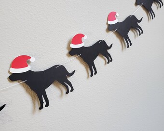 Christmas Dog Garland, Christmas Dogs, Christmas Dog Banner, Dogs with Santa Hats, Dog Themed Christmas, Dog Christmas