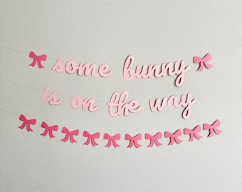 Some Bunny Is On The Way, Easter Themed Baby Shower Decorations, Bunny Baby Shower, Bunny Baby Announcement Banner